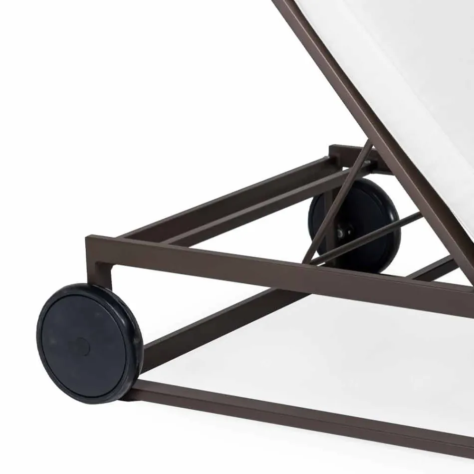 Zahradní lehátko z hliníku, kol a sklopného opěradla - Julie Viadurini