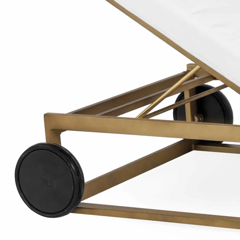 Zahradní lehátko z hliníku, kol a sklopného opěradla - Julie Viadurini