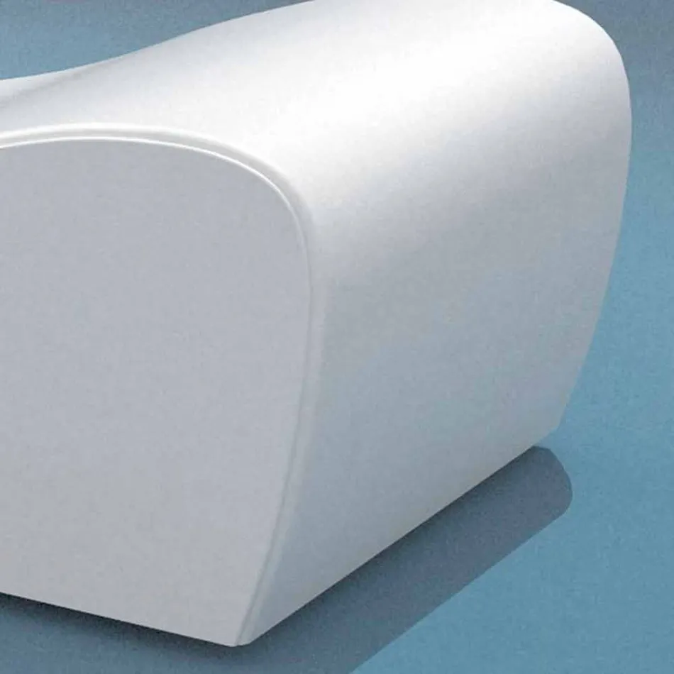 Postýlka relaxovat Wave Trona bílé námořních imitace kůže Made in Italy Viadurini