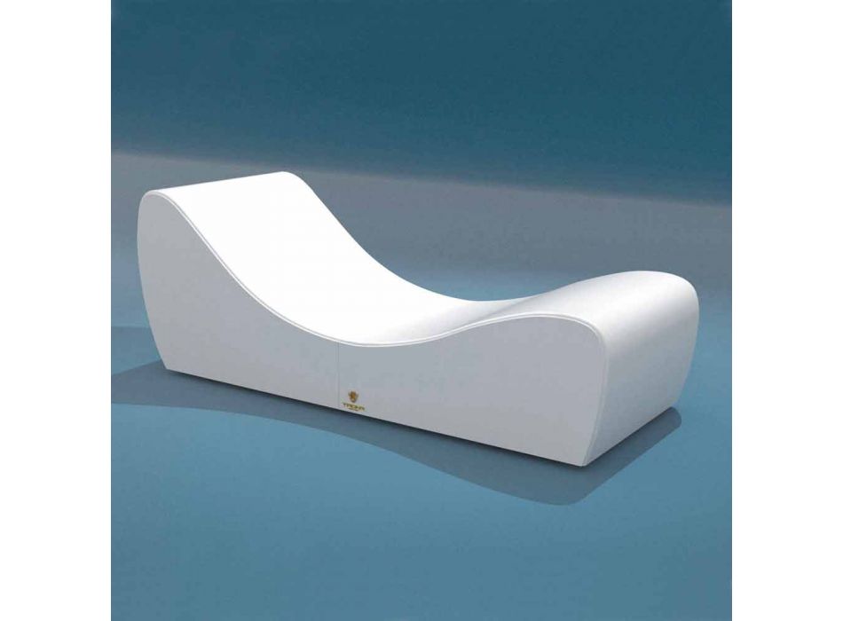 Postýlka relaxovat Wave Trona bílé námořních imitace kůže Made in Italy Viadurini