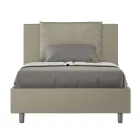 Postel 120x200 cm s čelem a polštáři z umělé kůže vyrobená v Itálii - Olimpiadi Viadurini