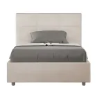 Postel 140x200 cm s obdélníkovým čelem z mikrovlákna Vyrobeno v Itálii - Brina Viadurini