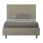 Postel 140x200 cm s čelem zdobeným svislými liniemi, vyrobeno v Itálii - Pattini Viadurini