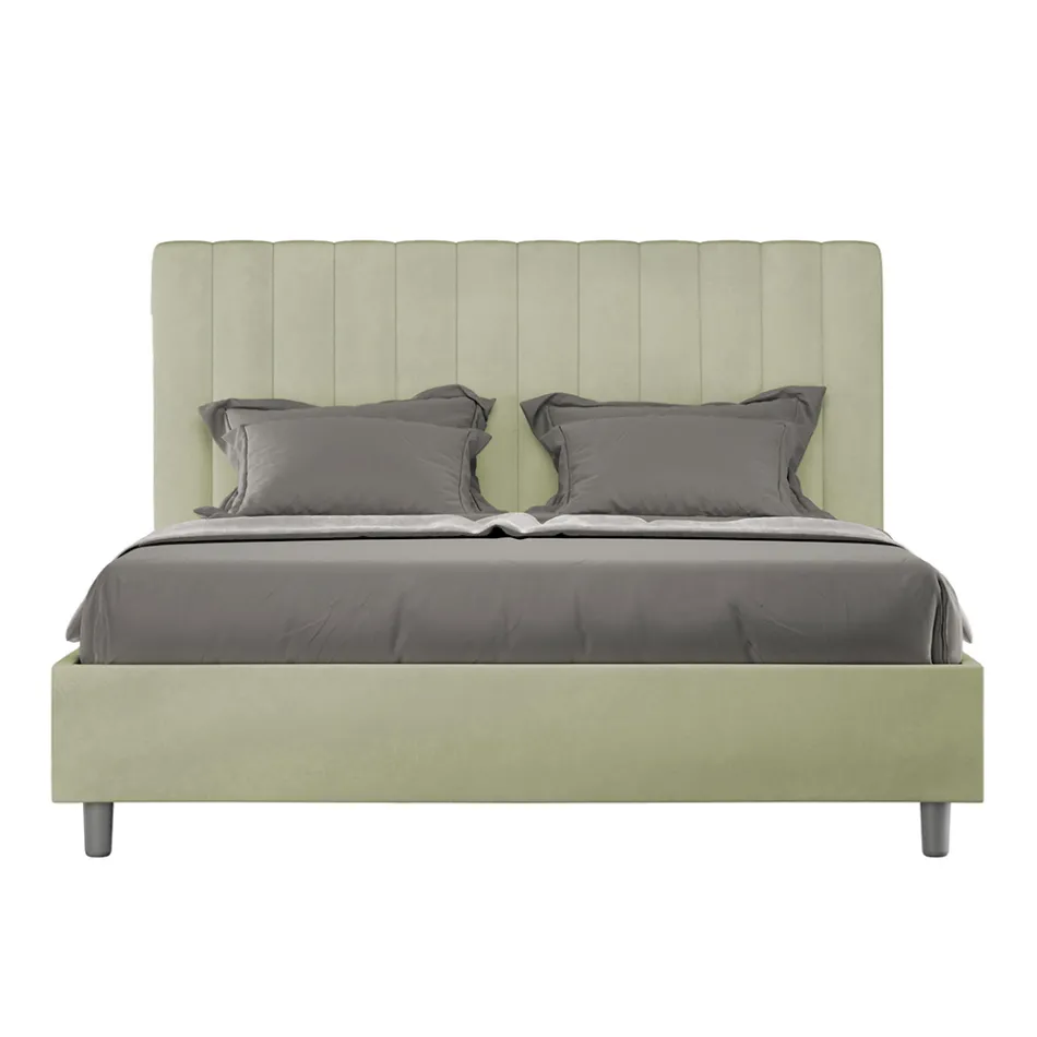 Postel z mikrovlákna 160x200 cm se symetrickými svislými liniemi vyrobená v Itálii - Glove Viadurini