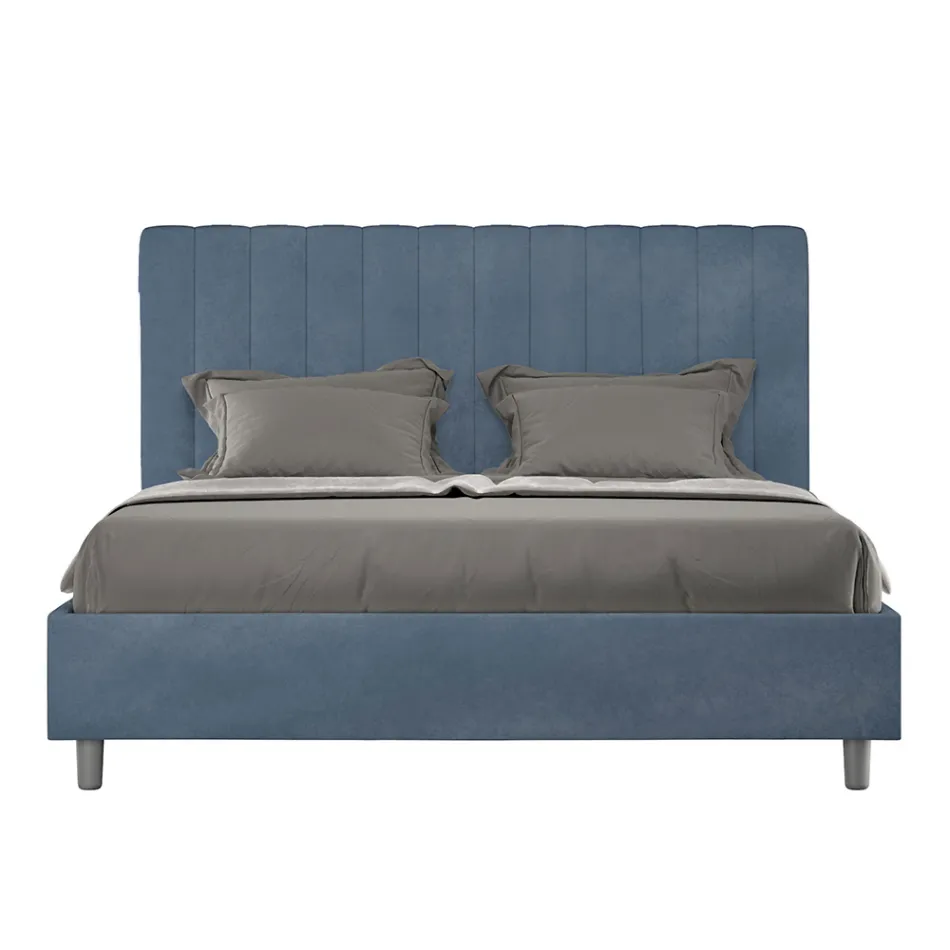 Postel z mikrovlákna 160x200 cm se symetrickými svislými liniemi vyrobená v Itálii - Glove Viadurini