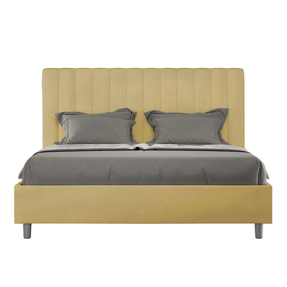 Postel z mikrovlákna 160x200 cm se symetrickými svislými liniemi vyrobená v Itálii - Glove Viadurini