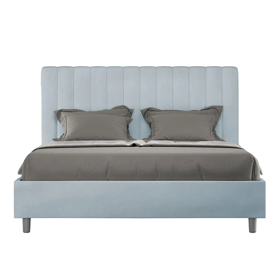 Postel z mikrovlákna 160x200 cm se symetrickými svislými liniemi vyrobená v Itálii - Glove Viadurini