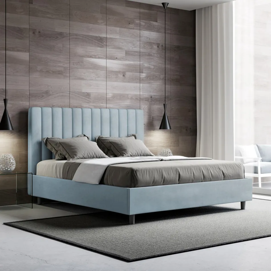 Postel z mikrovlákna 160x200 cm se symetrickými svislými liniemi vyrobená v Itálii - Glove Viadurini