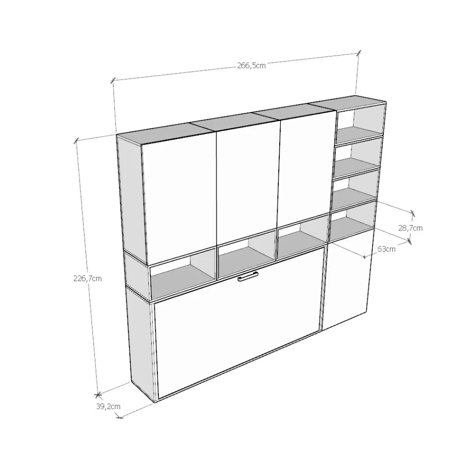Jednolůžko Murphy v různých kompozicích - Collaborative Viadurini