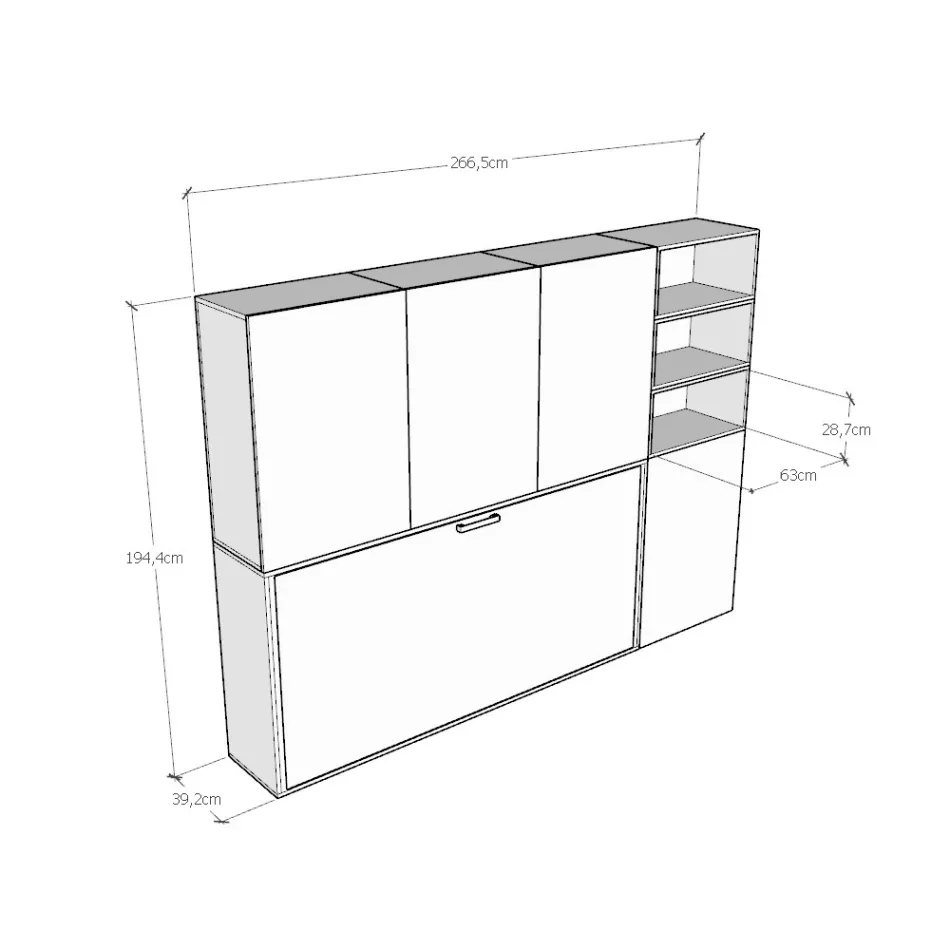 Jednolůžko Murphy v různých kompozicích - Collaborative Viadurini