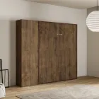 Manželská postel s vertikálním výklopným sloupkem a sloupkem - Magicompare Viadurini