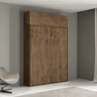 Manželská postel s vertikálním výklopným ložem a horním dílem - Magicompare Viadurini