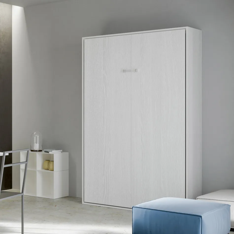 Manželská postel s vertikálním výklopným ložem v různých povrchových úpravách - Magicompare Viadurini