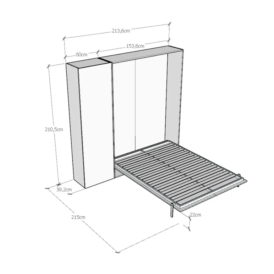Vertikální skládací francouzská postel se sloupem - Magicompare Viadurini