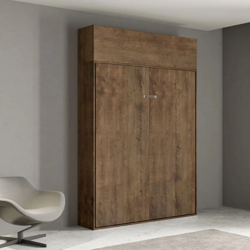 Vertikální skládací francouzská postel s horním dílem - Magicompare Viadurini