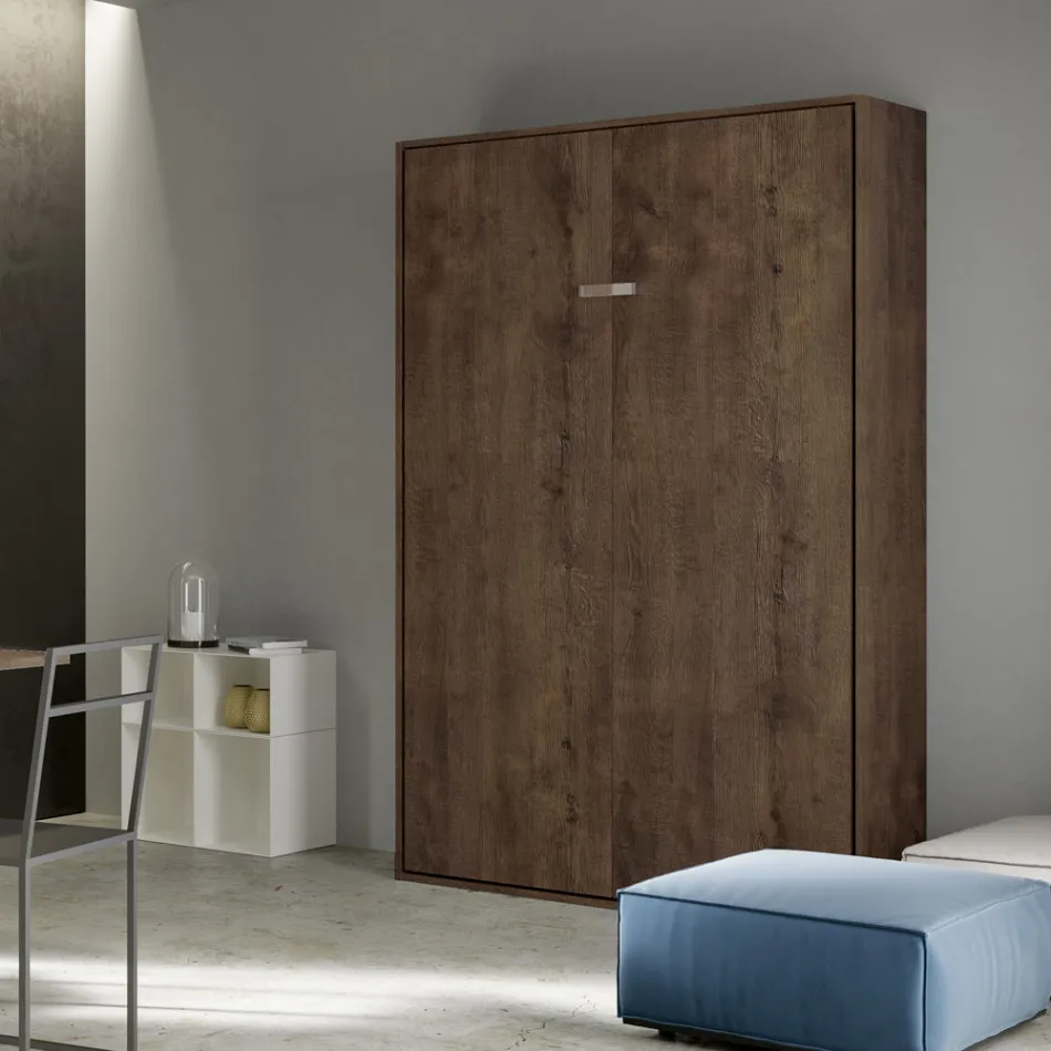 Vertikální skládací francouzská postel v různých povrchových úpravách - Magicompare Viadurini