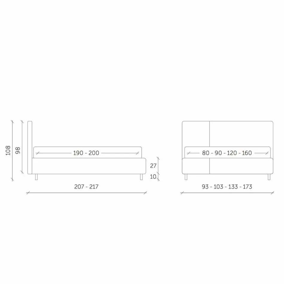 Postel s manželskou postelí v Bicolor Ecoleather Vyrobeno v Itálii - Jasmine Viadurini