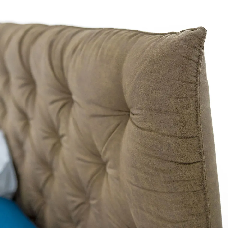 Čalouněné dvojlůžko z látky nebo ekokůže Made in Italy – Euro Viadurini