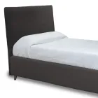 Jednolůžko s látkovým čelem Made in Italy - Fiuto Viadurini