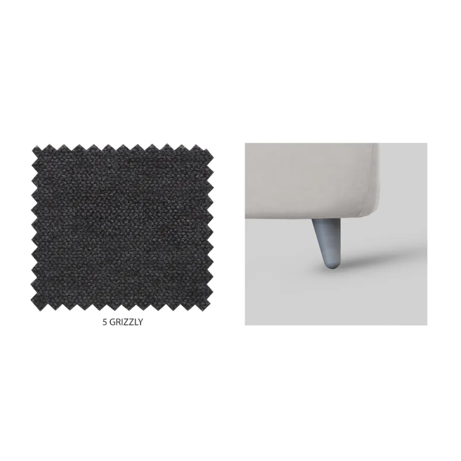 Jednolůžko s látkovým čelem Made in Italy - Fiuto Viadurini