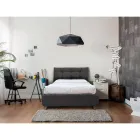 Plnohodnotná postel s polstrovaným čelem a nohami Made in Italy - Aaron Viadurini