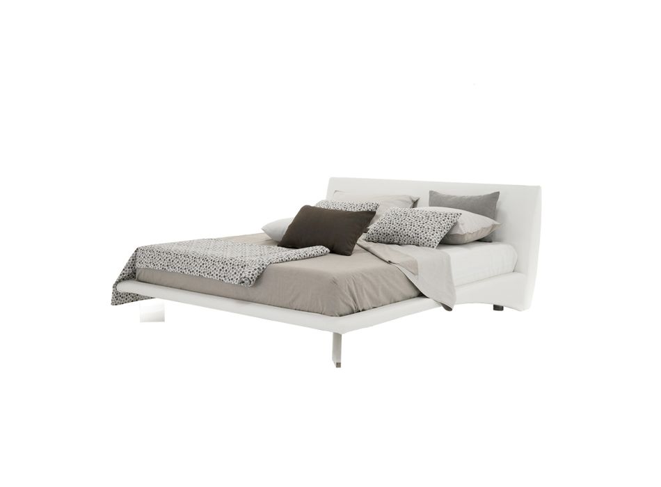 Čalouněná manželská postel z ekokůže nebo látky vyrobené v Itálii - Armonica