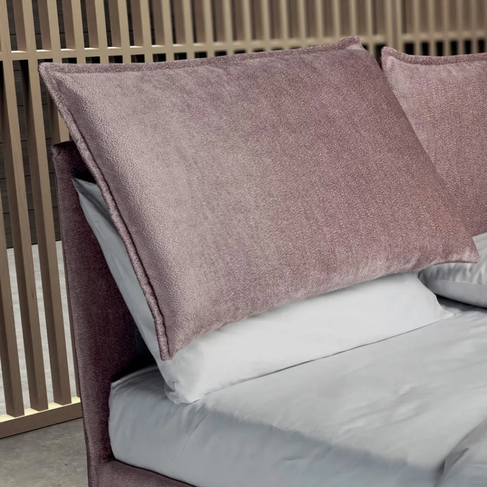 Manželská postel 160x190 se 2 měkkými polštáři s obvodovým volánem - Ernesta Viadurini