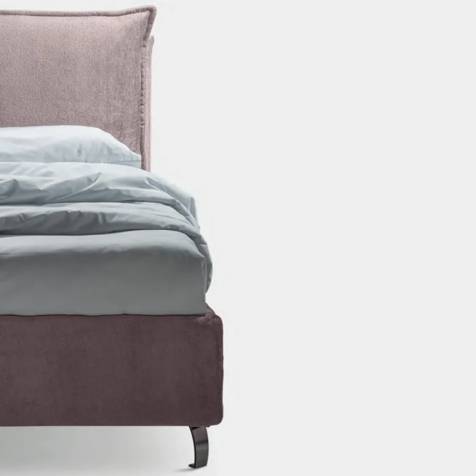 Manželská postel 160x190 se 2 měkkými polštáři s obvodovým volánem - Ernesta Viadurini