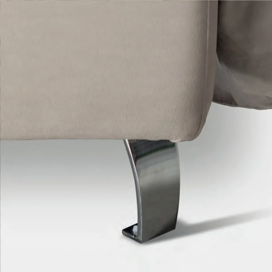 Manželská postel 160x190 se 2 měkkými polštáři v čele - Tramonti Viadurini