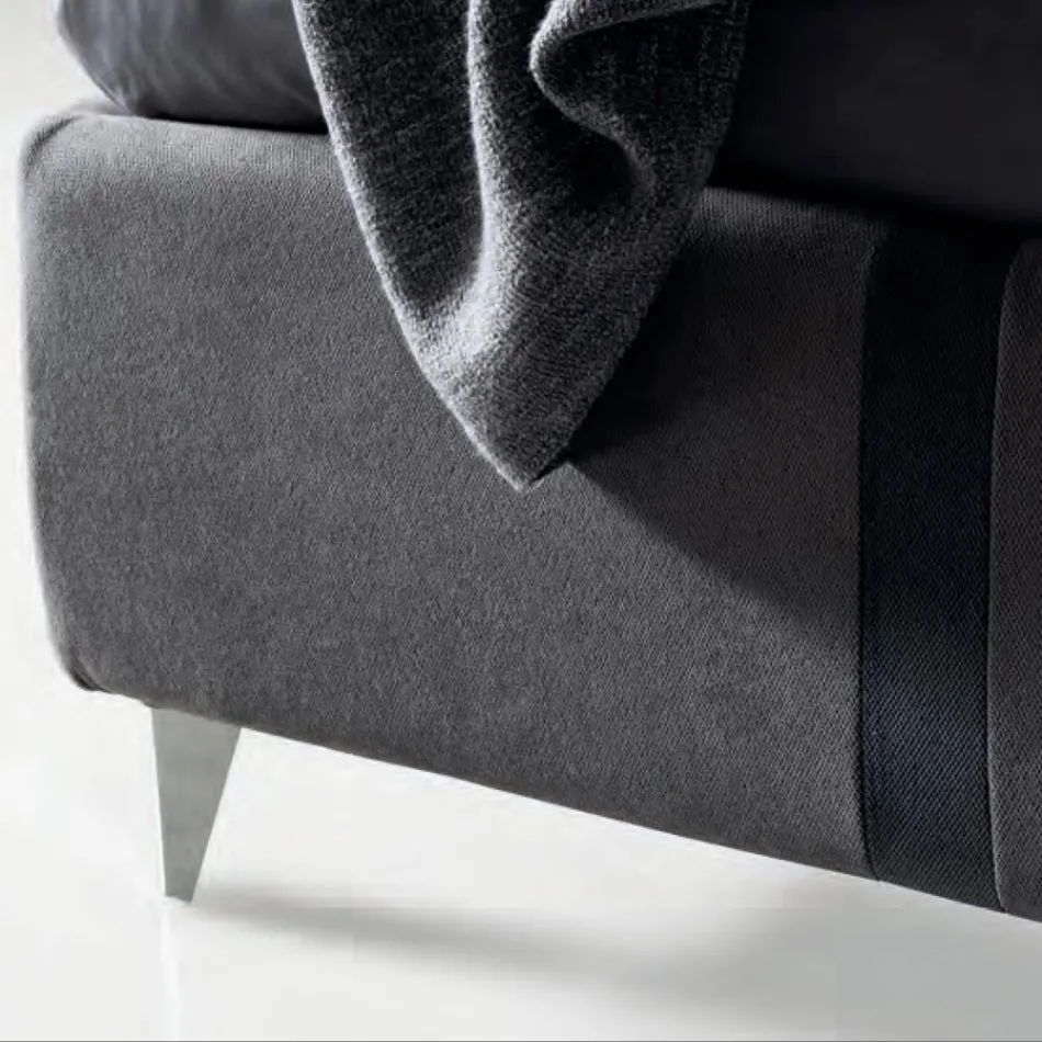 Manželská postel 160x190 se 2 dvoubarevnými vertikálními a paralelními pruhy - Paolo Viadurini