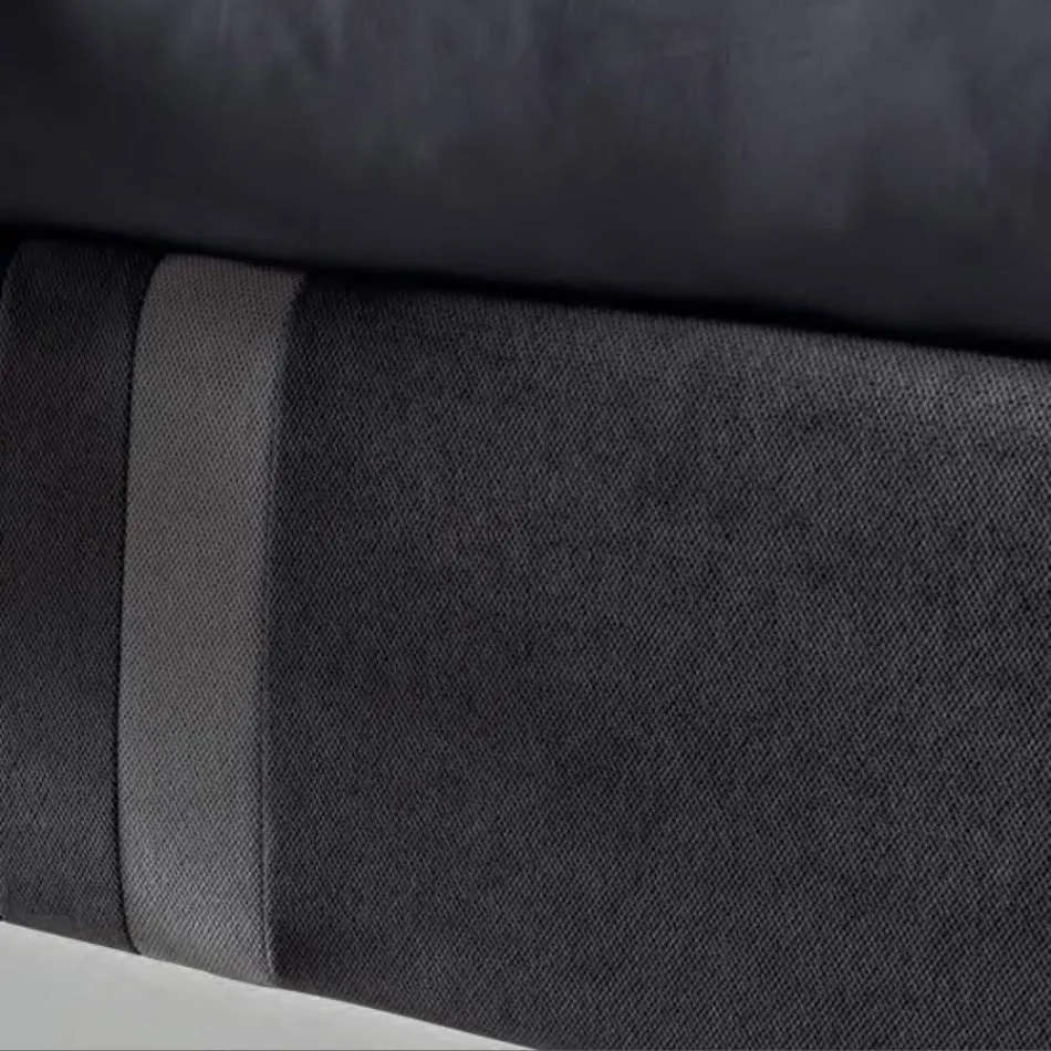 Manželská postel 160x190 se 2 dvoubarevnými vertikálními a paralelními pruhy - Paolo Viadurini