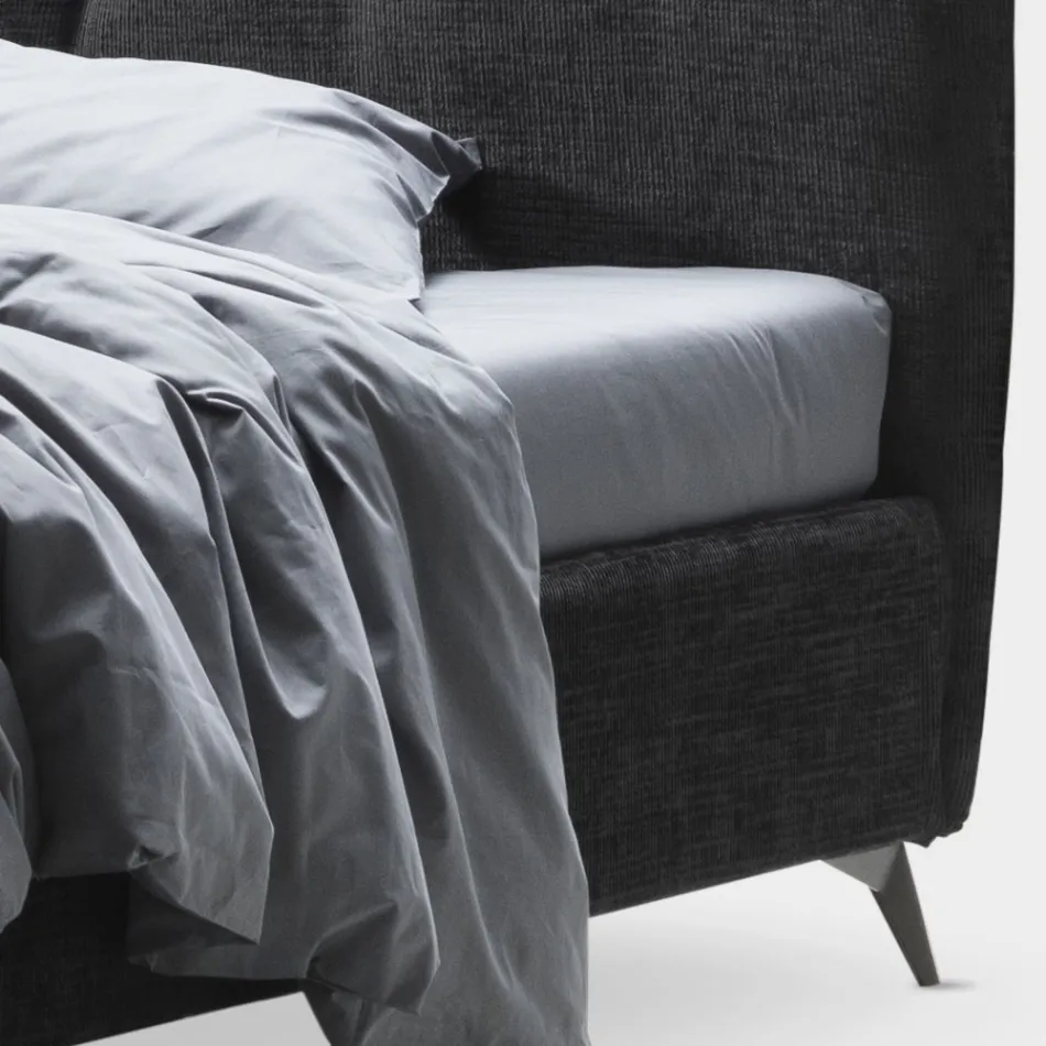 Manželská postel 160x190 s vertikálními embosovanými šňůrami - maska Viadurini