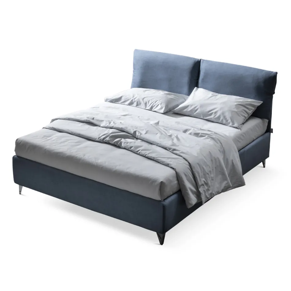 Manželská postel 160x190 s polštáři, které zabalí celé čelo - Charme Viadurini