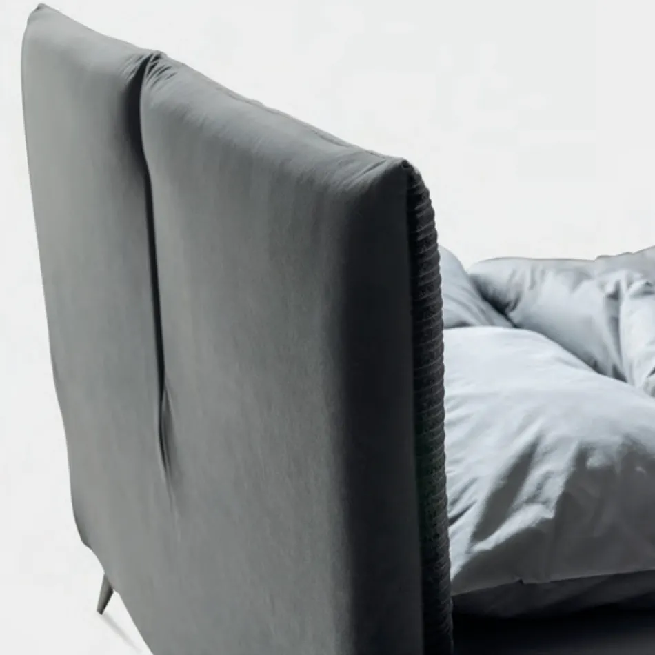 Manželská postel 160x190 s polstrováním ve tvaru polštáře - Brezze Viadurini