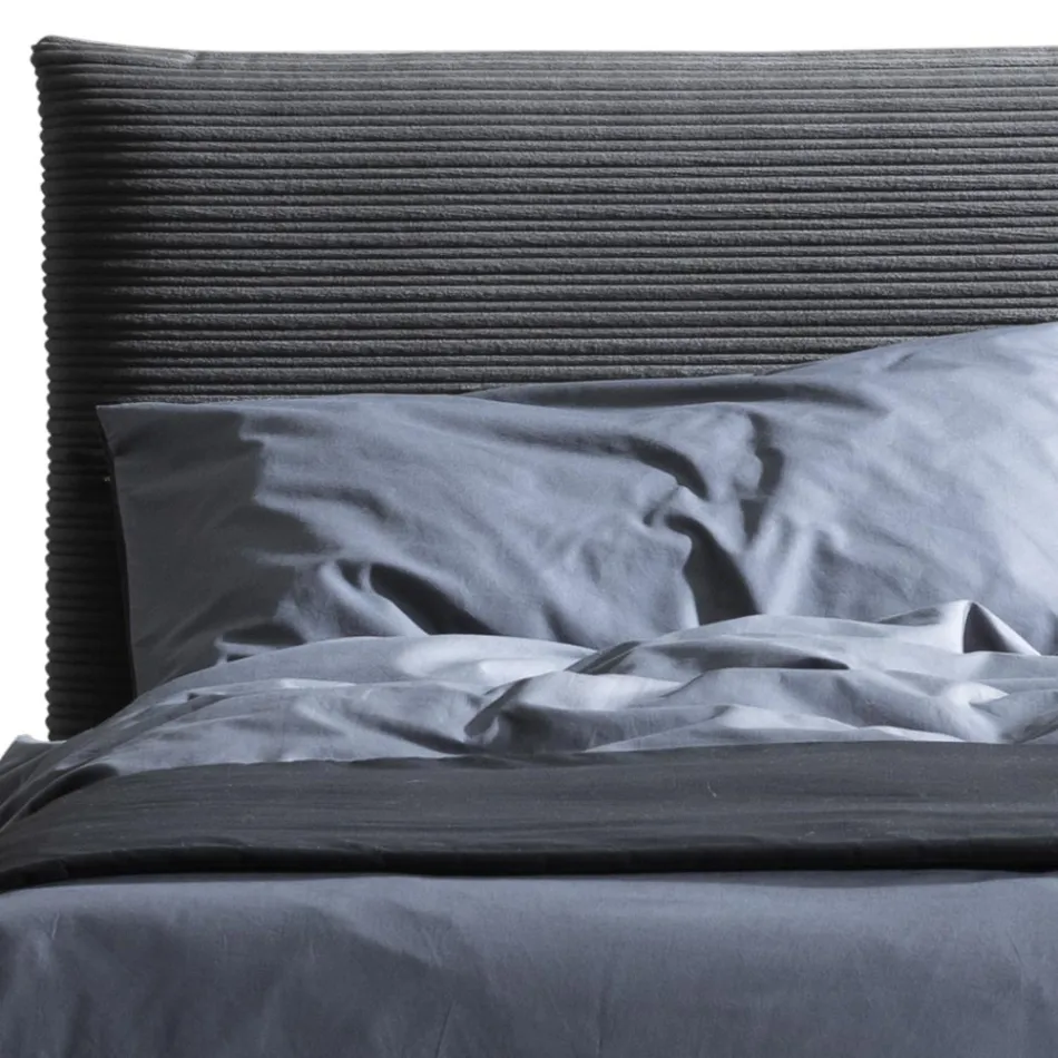 Manželská postel 160x190 s polstrováním ve tvaru polštáře - Brezze Viadurini