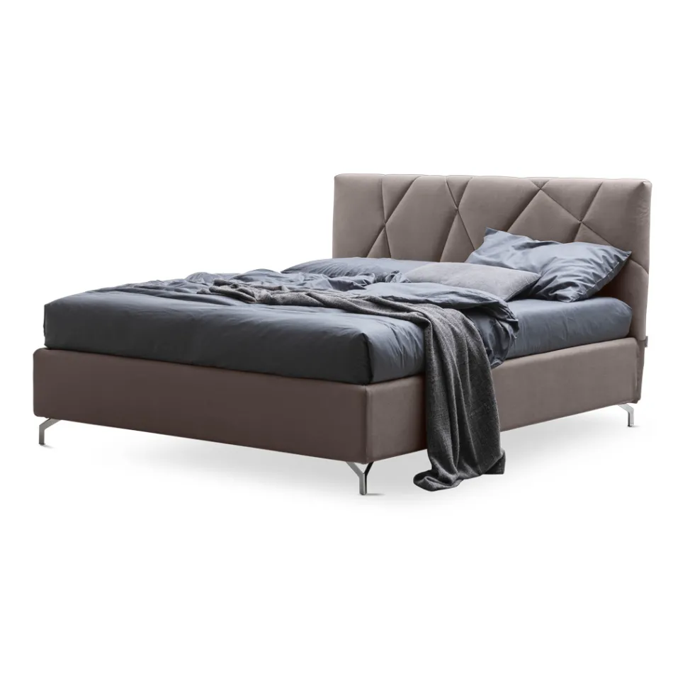 Manželská postel 160x190 s geometrickým prošíváním - Ciottolino Viadurini