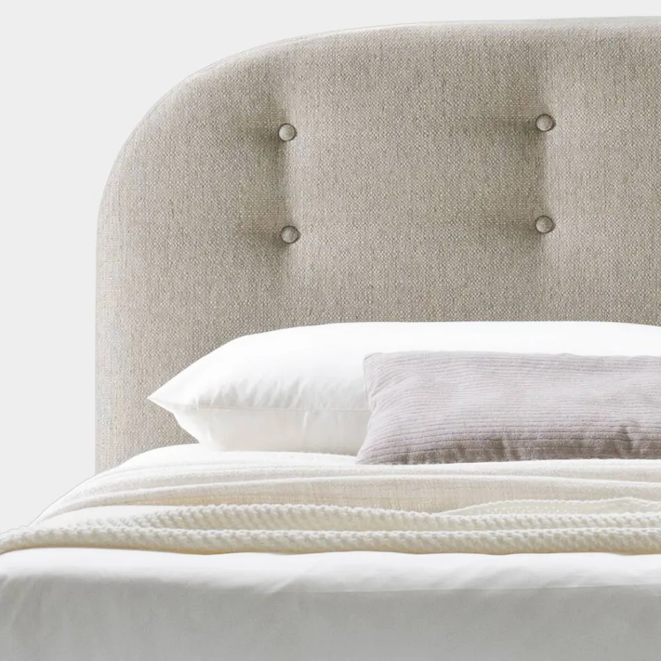 Manželská postel 160x190 se zakřivenými čarami a knoflíky Made in Italy - Oriente Viadurini