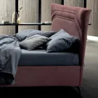 Manželská postel 160x190 se zakřivenými liniemi a dvojitým prošívaným pásem - Gioie Viadurini