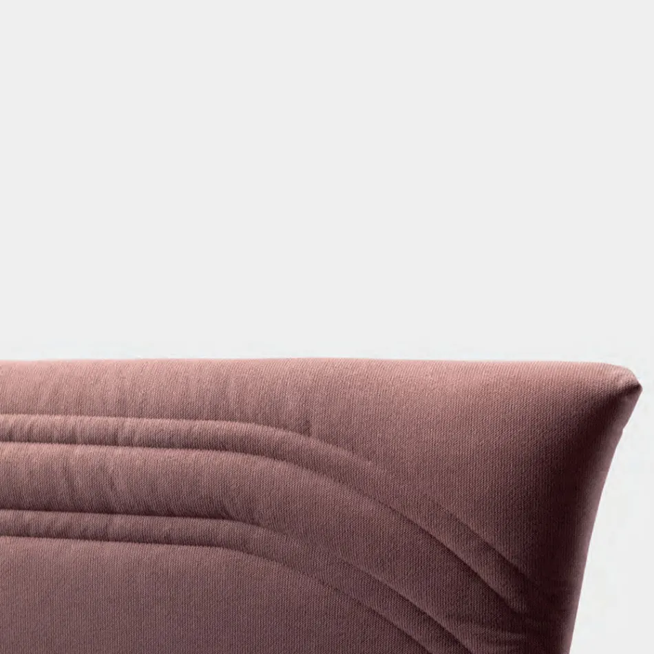 Manželská postel 160x190 se zakřivenými liniemi a dvojitým prošívaným pásem - Gioie Viadurini