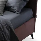 Manželská postel 160x190 se zakřivenými liniemi a dvojitým prošívaným pásem - Gioie Viadurini