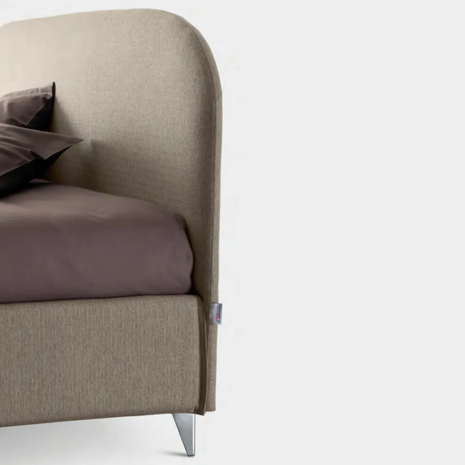 Manželská postel 160x190 se zakřiveným čelem Made in Italy - Oriente Viadurini