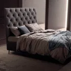 Manželská postel 160x190 s vysokým a prošívaným čelem Made in Italy - Sallie Viadurini