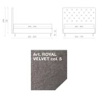 Manželská postel 160x190 s vysokým a prošívaným čelem Made in Italy - Sallie Viadurini