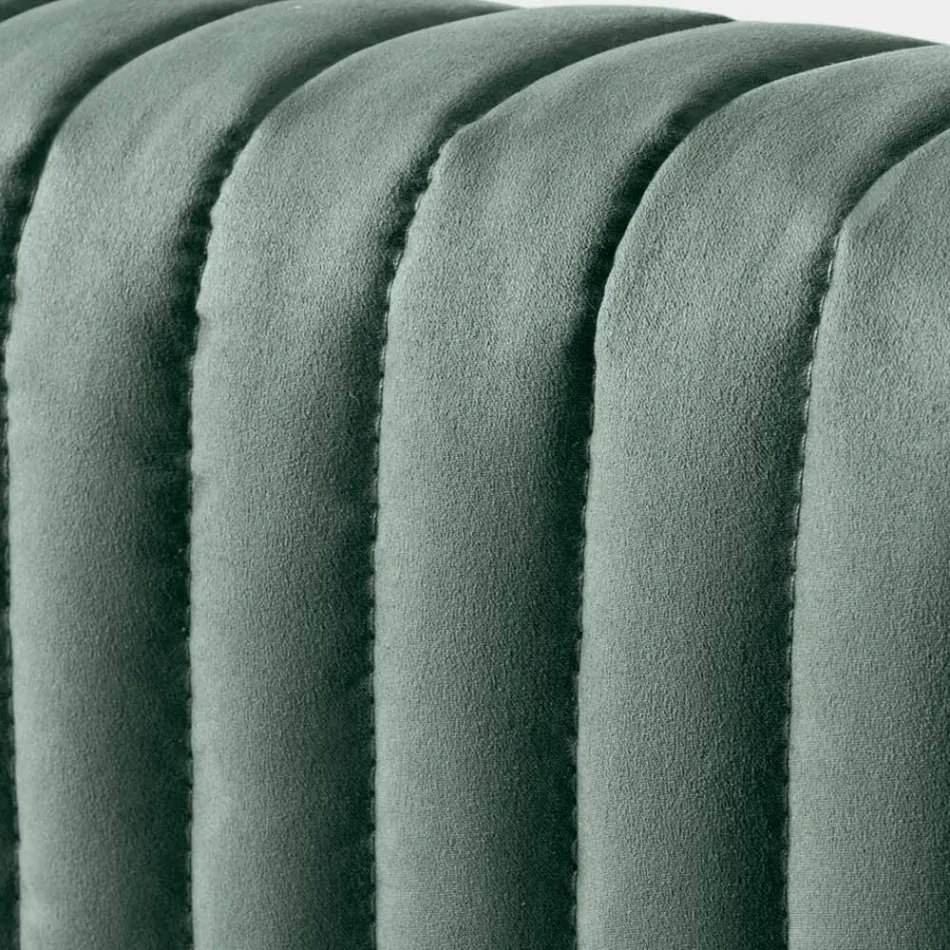 Manželská postel 160x190 s prošíváním s úzkými proužky - Meduse Viadurini