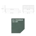 Manželská postel 160x190 s prošíváním s úzkými proužky - Meduse Viadurini