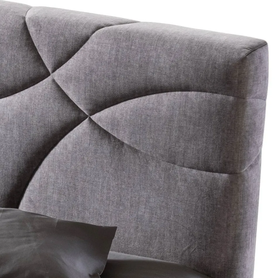 Manželská postel 160x190 s prošíváním příčných křivek - slunečnice Viadurini