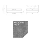 Manželská postel 160x190 s prošíváním příčných křivek - slunečnice Viadurini