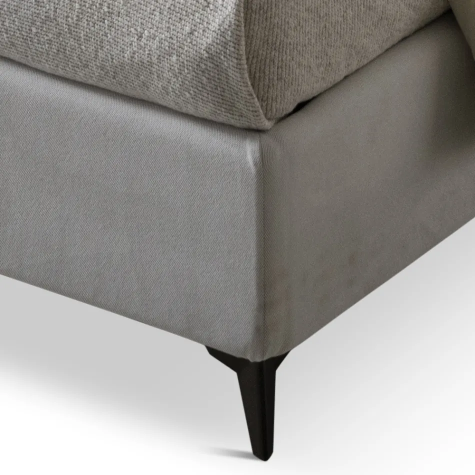 Manželská postel 160x190 z látky s kovovými nohami Made in Italy - Dreams Viadurini