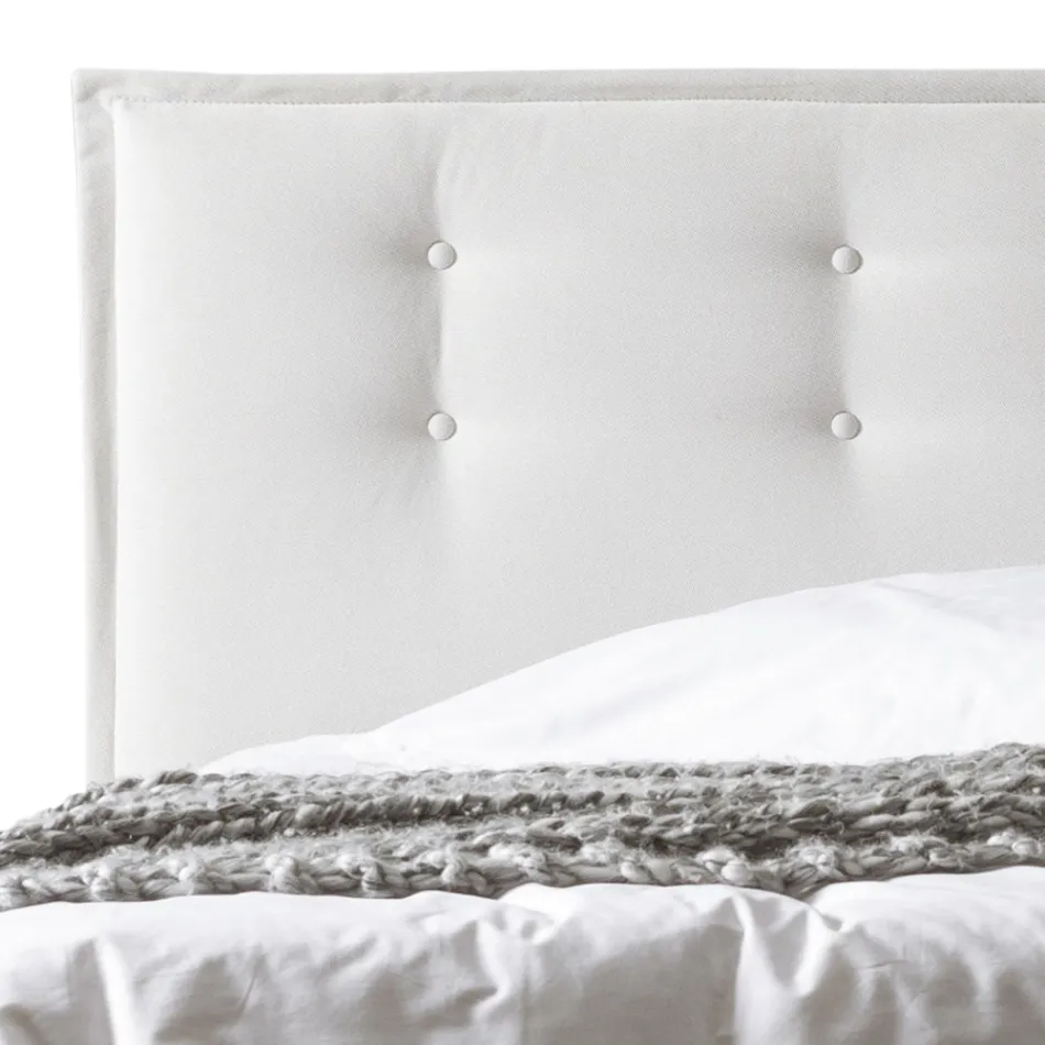 Manželská postel 160x190 z látky s čelem s knoflíky Made in Italy - Dreams Viadurini