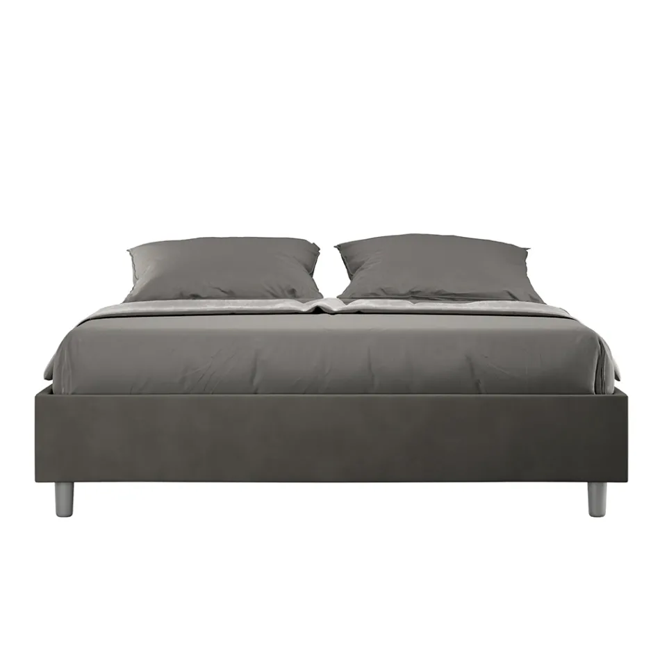 Manželská postel 160x200 cm potažená mikrovláknem vyrobená v Itálii - Athlete Viadurini